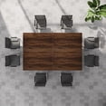 thumbnail image 3 of Tribesigns 13FT Rectangular Conference Table for 10–14 People, 157-Inch Long Boardroom Desk with Metal Frame,  Meeting Room Seminar Table, Office Business Furniture, Brown (4 PCS), 3 of 5