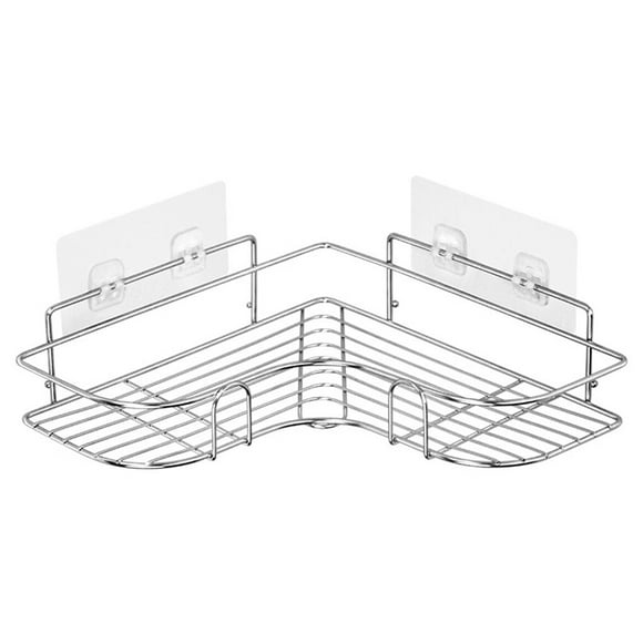 Langgg Recableght Stainless Steel Bathroom Corner Storage Rack Saving Space Non-Drilling Wall Shelf Container Kitchen Rustless Shelf