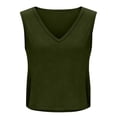 thumbnail image 5 of Vinsonshop Workout Tank Tops Woman, Large Armhole Tank Tops for Women Workout Sport Athletic Yoga Running Gym Loose Crop Sleeveless Shirts Dark Green L, 5 of 7