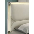thumbnail image 3 of Glam Pearl White Twin Bed Frame w/ LED & Trundle - Bedroom Furniture - Fabric/Wood - Modern Design - 42.5"W x 80.5"L - Bedroom, 3 of 7