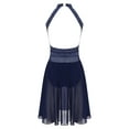 thumbnail image 6 of TSSOE Women's Lyrical Dance Costume Split Chiffon Modern Contemporary Dance Dress Gymnastic Leotard Navy Blue XXL, 6 of 7
