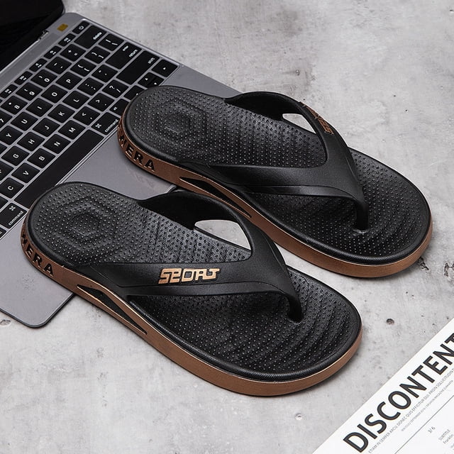 Chanclas para hombre, zapatillas de suela gruesa, chanclas casuales antideslizantes de moda para hombre