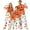 Halloween Pajamas #01, variant on Family Halloween Pajamas Matching Sets, Orange Jack‑o‑Lantern Face Ghost Print Soft Short Sleeve Top and Long Pants Halloween Pajamas for Family, 2 Piece Holiday Sleepwear Halloween Family Pjs Set