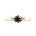 thumbnail image 2 of AFFY White & Champagne Natural Diamond Three Stone Fancy Ring in 14k Yellow Gold (0.75 cttw), 2 of 6