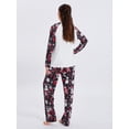 thumbnail image 4 of Argulvti Halloween Pajamas for Family Cute Black Cat Print Long Sleeve Raglan Tops + Pants Set Fall Sleepwear, 4 of 5