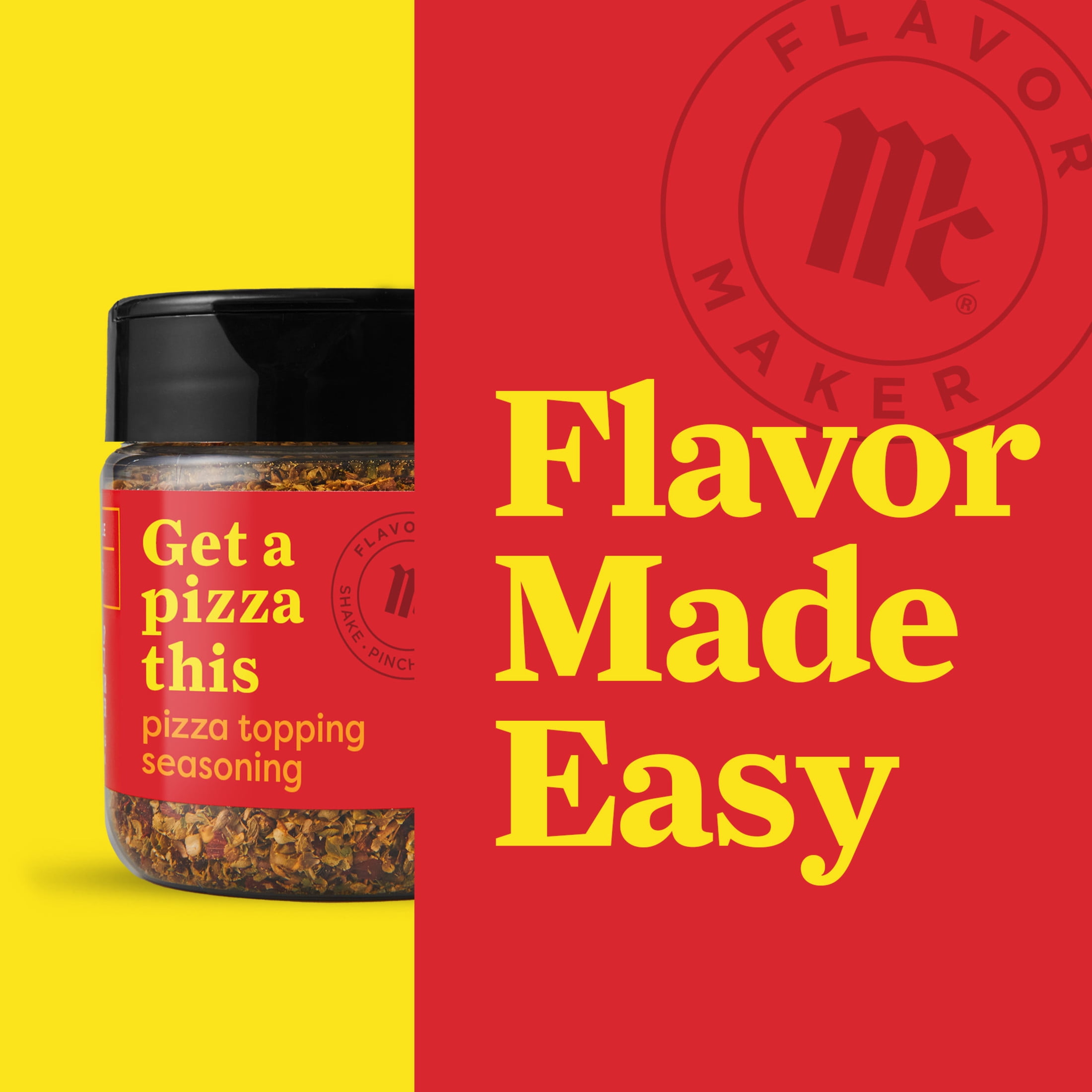 McCormick Flavor Maker Pizza Topping Seasoning, 3.3 oz Jar