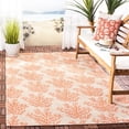 thumbnail image 2 of Safavieh Courtyard Fionntan Botanical Indoor/Outdoor Area Rug, Beige/Terracotta, 5'3" x 7'7", 2 of 10