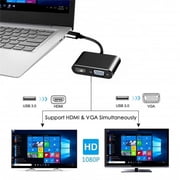 CY USB 3.0 2.0 to HDMI VGA HDTV Adapter Cable External Graphics Card for Windows Macbook Laptop