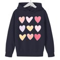 thumbnail image 3 of Girls Summer Outfits Long Sleeve Heart Shaped Printed Hoodie Two Pieces Long Pant Set Toddler Girl Clothes Gray 5-6 Years, 3 of 3