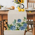 thumbnail image 5 of Table Runner Blue Hydrangea Table Decoration for Kitchen Dinning Retro Linen Background Table Decoration for Indoor Outdoor Party Wedding Decor 13x90 Inch, 5 of 7