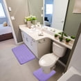 thumbnail image 2 of Unique Bargains 2-Pack Memory Foam Non-slip Washable Bath Toilet Pads Mats Rug Purple 32"x20", 2 of 8