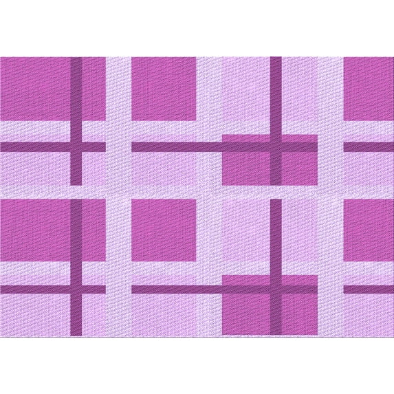 Ahgly Company Machine Washable Indoor Rectangle Transitional Blossom Pink Area Rugs, 7' x 10'