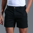 thumbnail image 2 of VSSSJ Men's Cotton Linen Lounge Shorts Lightweight Casual Flat Front Golf Work Shorts Button Zipper Leisure Sports Beach Shorts with Pockets Black M, 2 of 8
