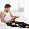 thumbnail image 6 of Picia Christmas Gold Deers Mens Soft Woven Cotton Elastic Waistband Sleep Pajama Pant Lounge Sleep Pant With Pockets And Drawstring-Small, 6 of 9