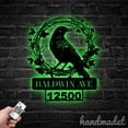 thumbnail image 4 of Handmadetneonsign Crow House Number Metal Wall Art LED Light Personalized Crow Sign Home Decor 63307, 4 of 5