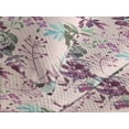 thumbnail image 3 of Ambesonne Flowers Vintage Quilted Coverlet 3 Pcs, Romantic Floral, King Size, Laurel Green and Eggplant, 3 of 4