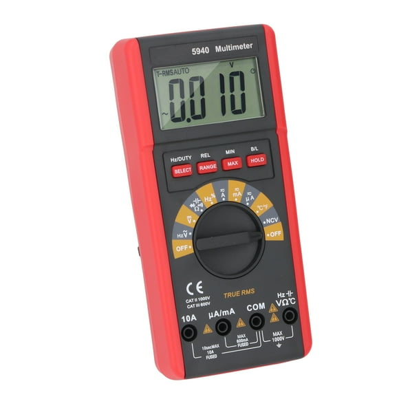 Ohm Volt Amp Meter, Shock Absorbing Rubber Sleeve Telescoping Bracket Design Digital Multimeter Tester for Laboratory