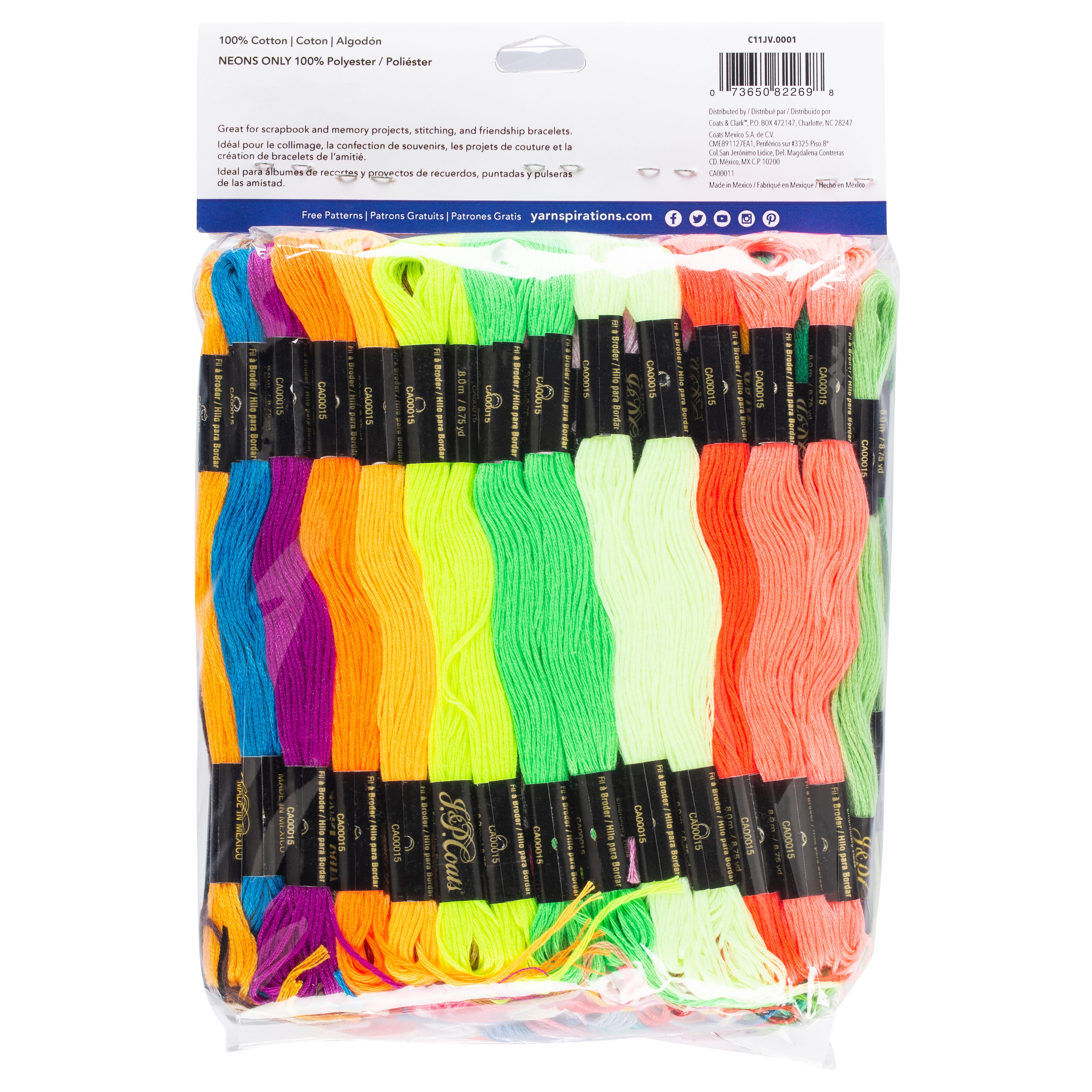 Coats & Clark 6-Strand BLACK Embroidery Floss Lot of 15 Skeins
