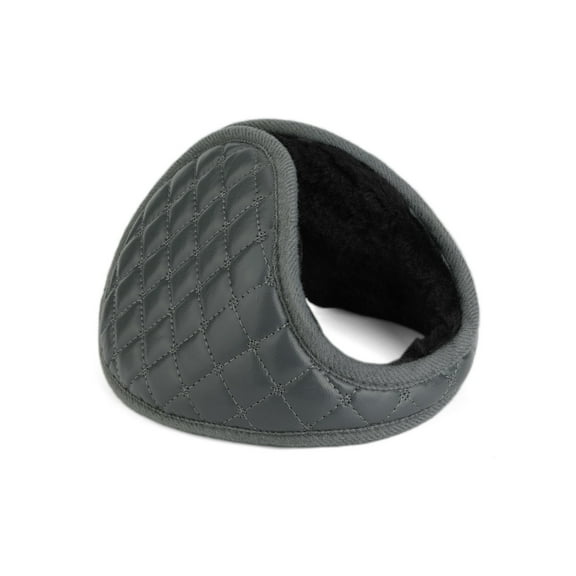 INSPIRE CHIC Unisex Outdoor Winter Warm Earmuffs Headband Behind The Head Gray-Leather Surface L(16.5"x5")