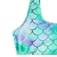 thumbnail image 4 of GYRATEDREAM Kid Girls Bikini Swimsuit Two Piece Outfit Teen Mermaid One Shoulder Ruffle Swimwear Cut out Bathing Suits Set for 7-14 Years, 4 of 5