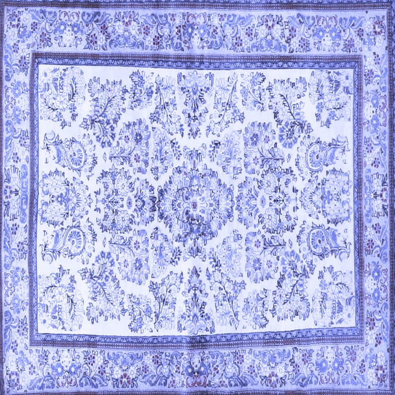 Ahgly Company Indoor Square Persian Blue Traditional Area Rugs, 6' Square