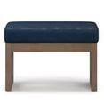 thumbnail image 3 of Milltown 27 inch Wide Solid Wood Contemporary Footstool Small Ottoman Bench in Distressed Dark Blue, 3 of 8