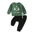 thumbnail image 2 of Autumn Baby Boys Christmas Clothes Sets 3M 6M 12M 18M 24M 3Y Xmas Tree Letter Print Sweatshirt and Pants Set, 2 of 10