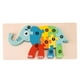 thumbnail image 3 of Rompecabezas de madera Juguete de animales Rompecabezas de madera de animales Rompecabezas de animales de madera coloridos para Elefante, 3 of 9