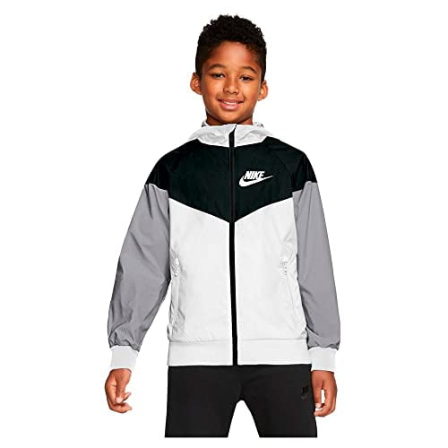 Nike Sportswear Windrunner Big Boys Jacket White Black Wolf Grey White Black Wolf Grey Large Walmart