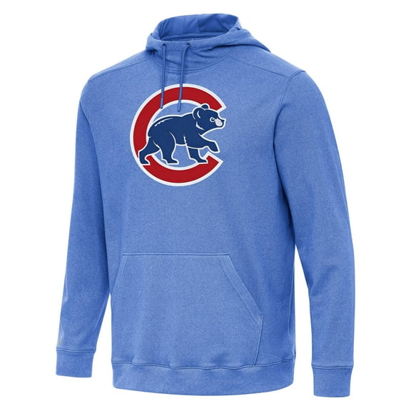 Men's Antigua Heather Royal Chicago Cubs Cloud Pullover Hoodie