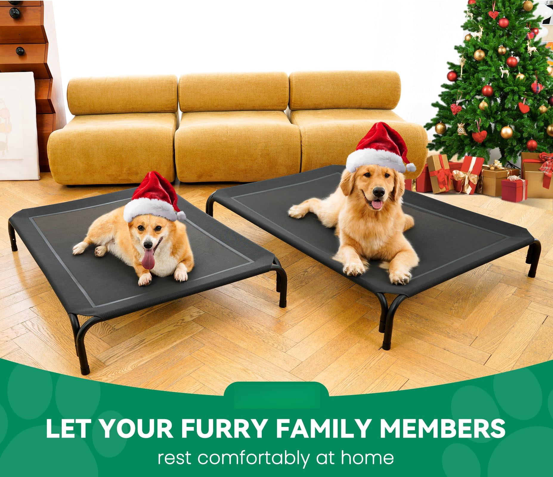 Elevated Dog Bed Black Medium 35.4"L×25.6"W×7.9"Th