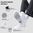 thumbnail image 6 of Yawlsow Pilates Grip Socks for Women, 3 Pairs Non Slip Yoga Socks with Ruffle Embroideries for Barre Workout, Hospital, 6 of 6