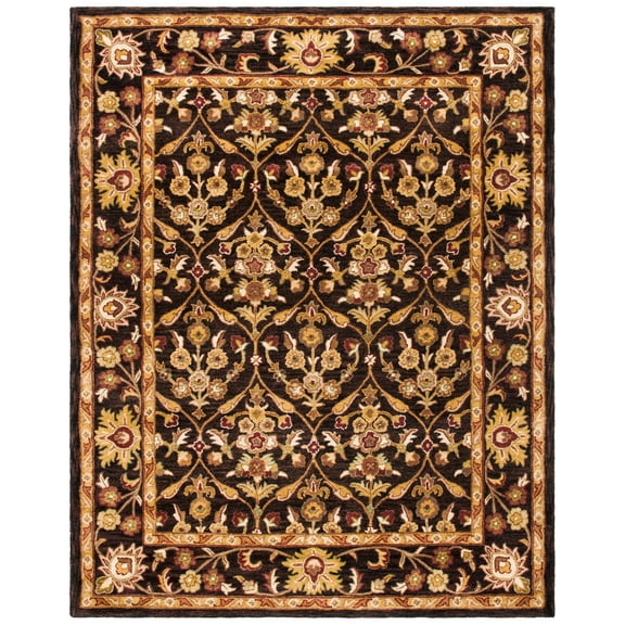 SAFAVIEH Antiquity Francine Oriental Wool Area Rug, Dark Plum/Gold, 8'3" x 11'