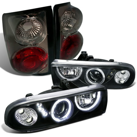 Spec-D Tuning For 1998-2004 Chevy S10 Ls Zr2 Pick Up Black Projector Smd Led Headlights + Tail Lamps (Left+Right) 1998 1999 2000 2001 2002 2003