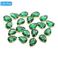 thumbnail image 3 of 20Pack Teardrop Sew on Rhinestone - 10x7mm Glass Teardrop Crystal Rhinestones in Gold Prong Setting (Green), 3 of 6