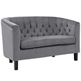 thumbnail image 1 of Modway Prospect Velvet Upholstered Contemporary Modern Loveseat In Gray, 1 of 5