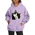 thumbnail image 1 of WEAIXIMIUNG Sweat à Capuche pour Femmes, Imprimé Chat et Chien, Décontracté, avec Cordon de Serrage, 1 of 5