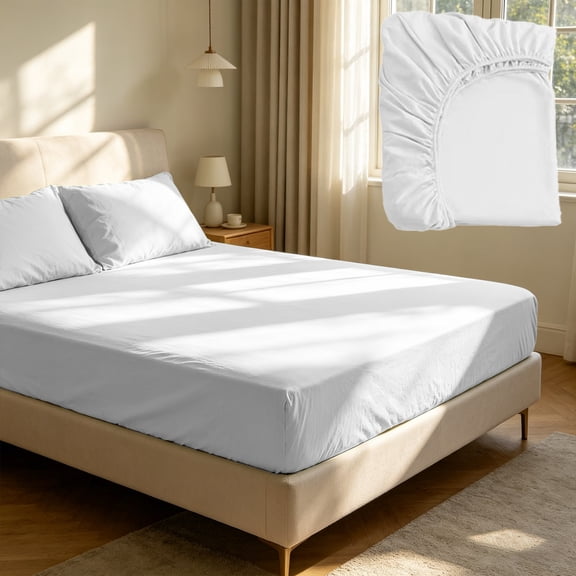 RYDCOT Extra Deep Queen Sheet Set of 3, Breathable & Cooling Bed Sheets with 2 Pcs Pillowcase, Ultra Soft, Wrinkle & Fade Free with Extra Deep Pockets, Hotel Luxury Bedding