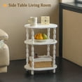 thumbnail image 6 of White Side Table, 3-Tier Small Oval End Table, Modern Night Stand Wood Accent Table for Living Room, Bedroom, White, 6 of 8