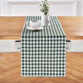 thumbnail image 1 of Solino Home Gingham Check Table Runner 90 Inches Long - 100% Pure Linen Green Checkered Table Runner 14 x 90 Inch Ideal for Dining, 1 of 7