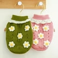thumbnail image 2 of Dog Sweater Dog Knitting Crochet Winter Coat Apparel Classic Flowers Blossoming Sweater Knit Clothes For Puppy Girls, 2 of 9