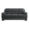 Dark Gray Textured Fabric Sofa Loveseat Set Modern Living Room Couch