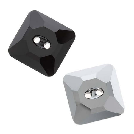 3017 Square Buttons Swarovski Crystal Swarovski Crystal, #3017 Faceted Square Button 16mm, 1 Piece, Jet Hematite Unfoiled ()