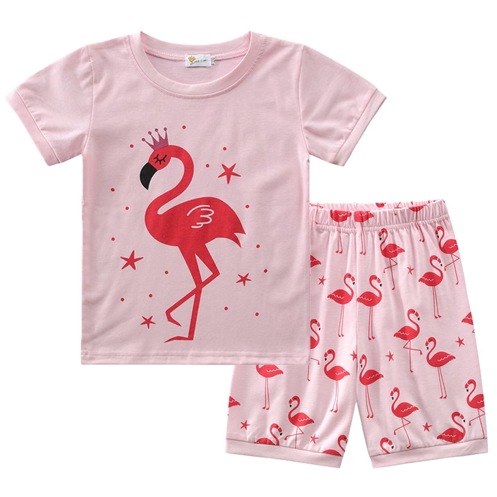 Little hand Pyjama pour les Tout Petits Filles Pyjama Enfants Vetements de Nuit d Ete Flamants Roses 2 Pieces Walmart