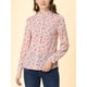 thumbnail image 5 of Camisa de mujer Inspire Chic con botones, estampado de flores, de manga larga, con cuello de punta, top de oficina, blanco-rosa con flores, 5 of 8
