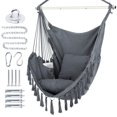 thumbnail image 1 of WBHome Extra Large Hammock Chair Swing with Hardware Kit, Hanging Macrame Chair Cotton Canvas, Include Carry Bag & Two Soft Seat Cushions,, 1 of 9