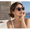thumbnail image 3 of IVYTIG Narrow Retro Keyhole Polarized UV400 Protection Unisex Sunglasses, Pantos Round, Gradient Smoke, 3 of 7