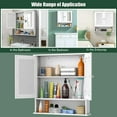 thumbnail image 3 of RONG-3 Bathroom Medicine Cabinet with Mirror, Wall Mounted Wooden Hanging Organizer with Doors and Shelves, Bathroom Wall Mirror Cabinet，White, 3 of 8