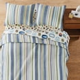 thumbnail image 5 of Levtex Home - MVP Quilt Set - Kids Twin/Twin XL Quilt and One Standard Sham - Striped - Blue, Green, White and Orange - Quilt (66x86in.) and Sham (20x26in.) - Reversible - Cotton, 5 of 7