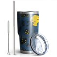thumbnail image 2 of 30oz Halloween Moonlit Scene Pattern Tumblers Stainless Steel Tumbler with Lid and Straw,Vacuum Insulated Double Wall Travel Tumbler Cups Mug with Cleaning Brush for Coffee,Tea, 2 of 7